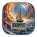 wooden wall clock with LCD display